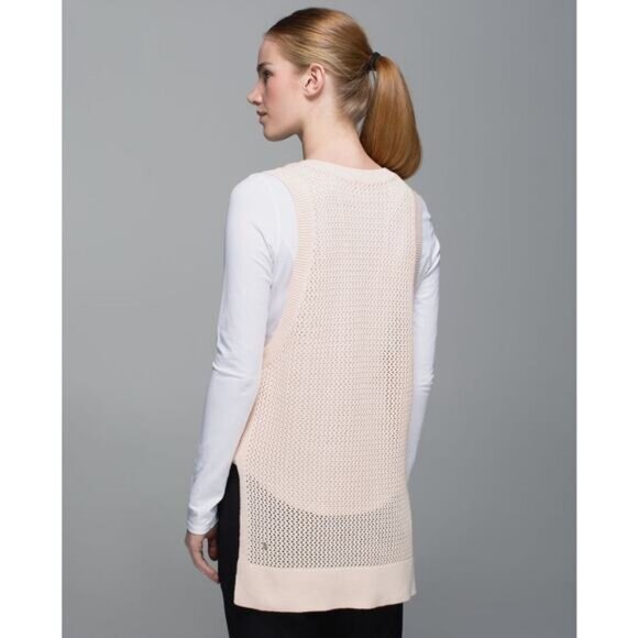 Lululemon Simply The Vest Primo Cotton In Butter Pink / Heathered Angel Wing - Picture 4 of 8